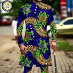 Men’s African Dashiki Suit – Printed Jacket and Ankara Pants 2-Piece Wedding Attire - Free Delivery Worldwide only at Flexi Africa