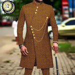 Men’s African Dashiki Suit – Printed Jacket and Ankara Pants 2-Piece Wedding Attire - Free Delivery Worldwide only at Flexi Africa