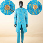 Men’s African Dashiki Suit – Printed Jacket and Ankara Pants 2-Piece Wedding Attire - Free Delivery Worldwide only at Flexi Africa