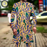 Men’s African Dashiki Suit – Printed Jacket and Ankara Pants 2-Piece Wedding Attire - Free Delivery Worldwide only at Flexi Africa