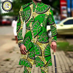 Men’s African Dashiki Suit – Printed Jacket and Ankara Pants 2-Piece Wedding Attire - Free Delivery Worldwide only at Flexi Africa