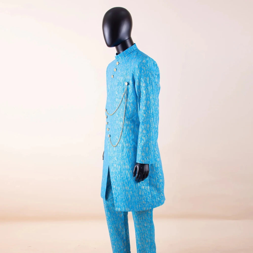 Men’s African Dashiki Suit – Printed Jacket and Ankara Pants 2-Piece Wedding Attire - Free Delivery Worldwide only at Flexi Africa
