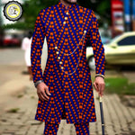 Men’s African Dashiki Suit – Printed Jacket and Ankara Pants 2-Piece Wedding Attire - Free Delivery Worldwide only at Flexi Africa
