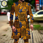 Men’s African Dashiki Suit – Printed Jacket and Ankara Pants 2-Piece Wedding Attire - Free Delivery Worldwide only at Flexi Africa