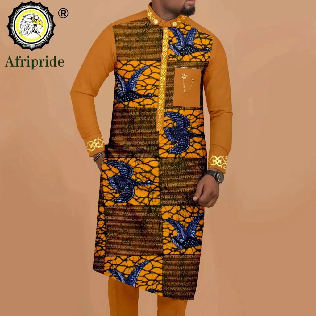 Men’s African Embroidered 2PC Shirt and Pants Set - Free Delivery Worldwide only at Flexi Africa
