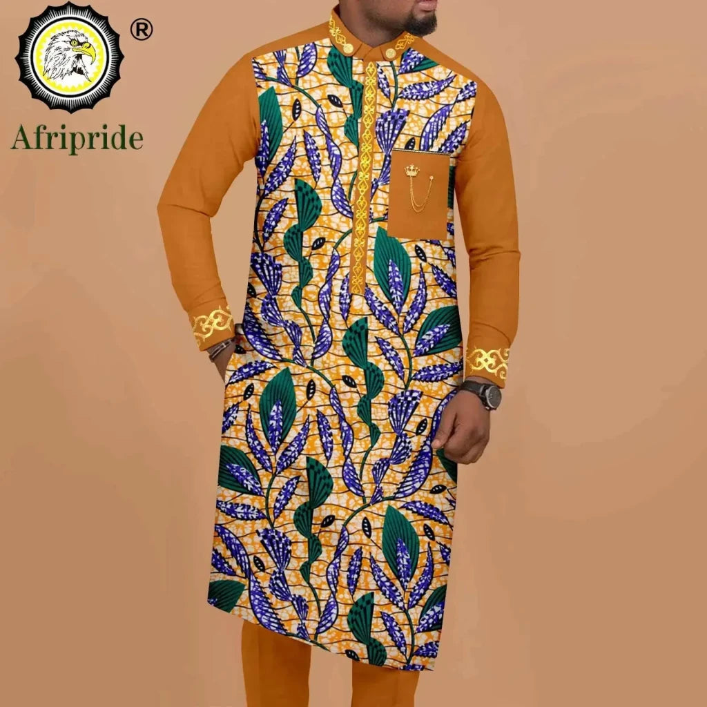 Men’s African Embroidered 2PC Shirt and Pants Set - Free Delivery Worldwide only at Flexi Africa