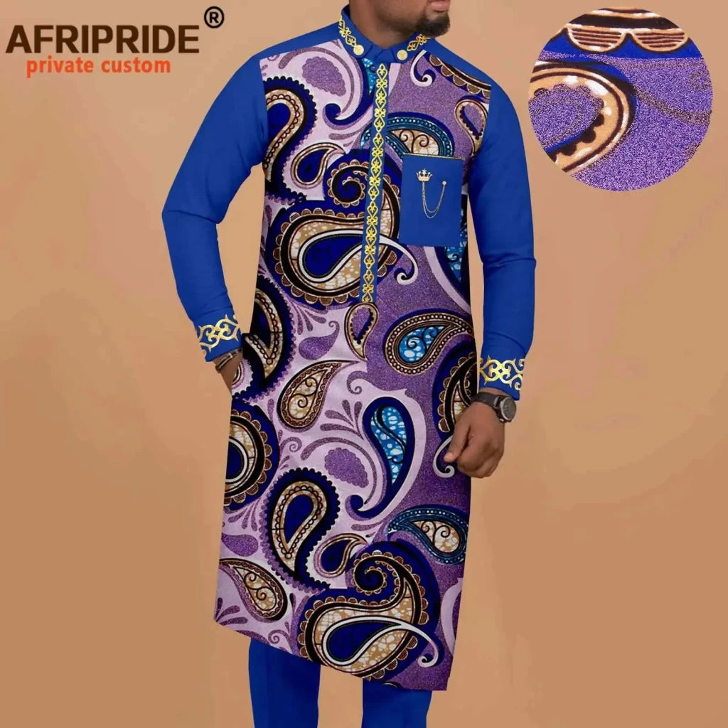 Men’s African Embroidered 2PC Shirt and Pants Set - Free Delivery Worldwide only at Flexi Africa