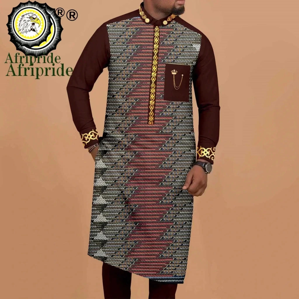 Men’s African Embroidered 2PC Shirt and Pants Set - Free Delivery Worldwide only at Flexi Africa