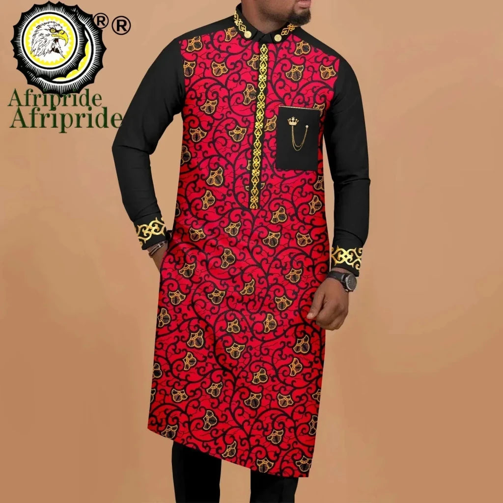 Men’s African Embroidered 2PC Shirt and Pants Set - Free Delivery Worldwide only at Flexi Africa
