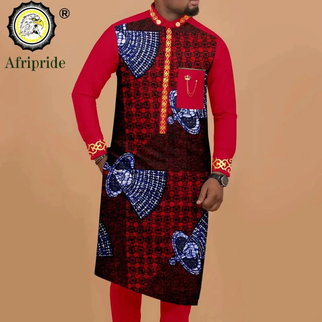 Men’s African Embroidered 2PC Shirt and Pants Set - Free Delivery Worldwide only at Flexi Africa
