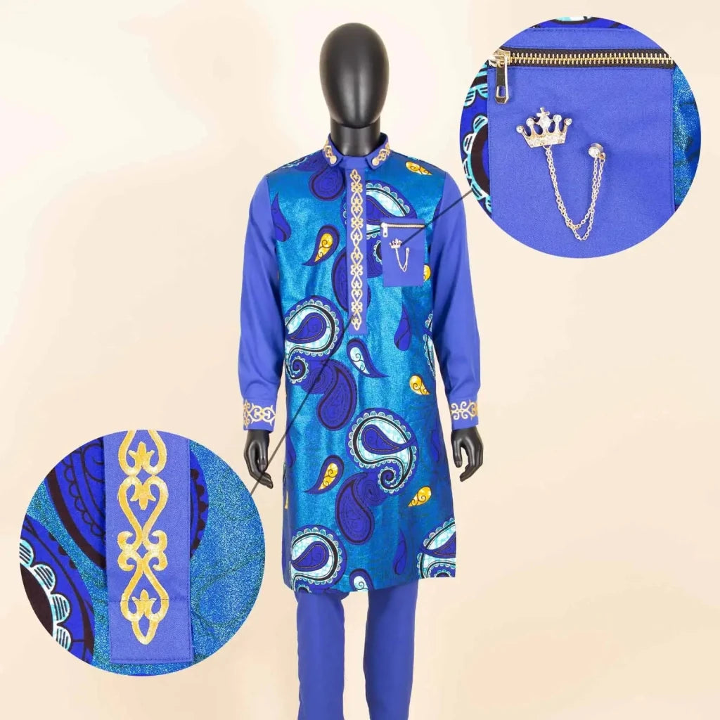 Men’s African Embroidered 2PC Shirt and Pants Set - Free Delivery Worldwide only at Flexi Africa