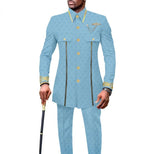 Men’s African Embroidered Cotton Set – Ethnic Casual Jacket & Pants Outfit - Free Delivery Worldwide only at Flexi Africa