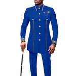 Men’s African Embroidered Cotton Set – Ethnic Casual Jacket & Pants Outfit - Free Delivery Worldwide only at Flexi Africa