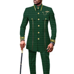 Men’s African Embroidered Cotton Set – Ethnic Casual Jacket & Pants Outfit - Free Delivery Worldwide only at Flexi Africa