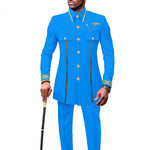 Men’s African Embroidered Cotton Set – Ethnic Casual Jacket & Pants Outfit - Free Delivery Worldwide only at Flexi Africa