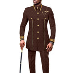 Men’s African Embroidered Cotton Set – Ethnic Casual Jacket & Pants Outfit - Free Delivery Worldwide only at Flexi Africa