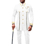 Men’s African Embroidered Cotton Set – Ethnic Casual Jacket & Pants Outfit - Free Delivery Worldwide only at Flexi Africa