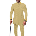 Men’s African Embroidered Cotton Set – Ethnic Casual Jacket & Pants Outfit - Free Delivery Worldwide only at Flexi Africa