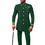 Men’s African Embroidered Cotton Set – Ethnic Casual Jacket & Pants Outfit - Free Delivery Worldwide only at Flexi Africa