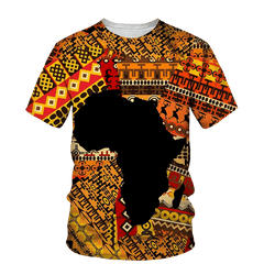 Men's African Folk Ethnic 3D Printed Fashion - O Collar, Short Sleeve, Loose Fit, Plus Size Top - Flexi Africa - FREE POST