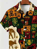 Men's African-Inspired Short-Sleeve Print Shirt - Free Delivery Worldwide only at Flexi Africa