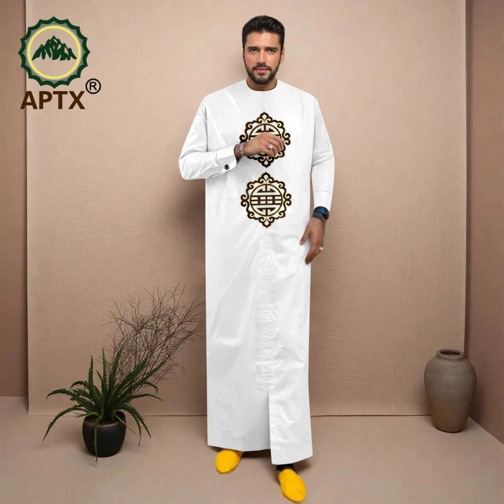 Men’s African Jubba Thobe – Embroidered Wedding Robe - Free Delivery Worldwide only at Flexi Africa
