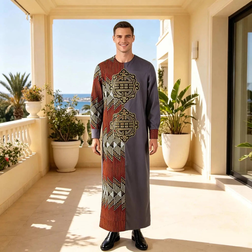 Men’s African Jubba Thobe – Embroidered Wedding Robe - Free Delivery Worldwide only at Flexi Africa