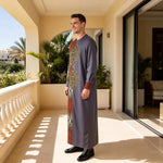 Men’s African Jubba Thobe – Embroidered Wedding Robe - Free Delivery Worldwide only at Flexi Africa