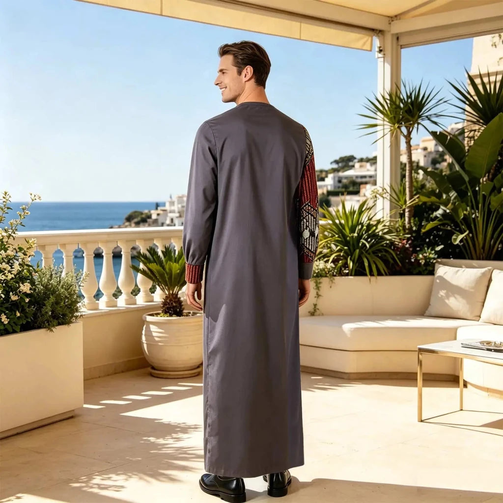 Men’s African Jubba Thobe – Embroidered Wedding Robe - Free Delivery Worldwide only at Flexi Africa