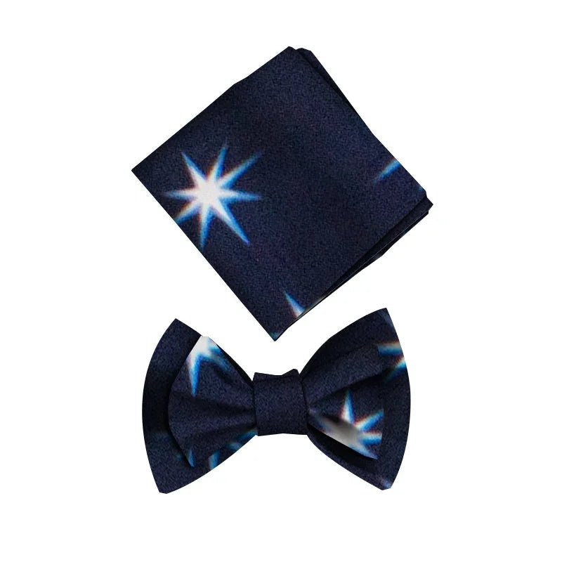 Men’s African Print Cotton Bow Tie and Kerchief – Bohemian Style Gift Set - Free Delivery Worldwide only at Flexi Africa