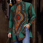 Men's African Print Dashiki-Style Shirt - Free Delivery Worldwide only at Flexi Africa