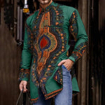 Men's African Print Dashiki-Style Shirt - Free Delivery Worldwide only at Flexi Africa