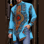 Men's African Print Dashiki-Style Shirt - Free Delivery Worldwide only at Flexi Africa