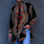 Men's African Print Dashiki-Style Shirt - Free Delivery Worldwide only at Flexi Africa
