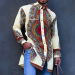 Men's African Print Dashiki-Style Shirt - Free Delivery Worldwide only at Flexi Africa