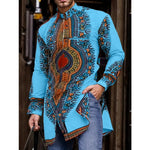 Men's African Print Dashiki-Style Shirt - Free Delivery Worldwide only at Flexi Africa