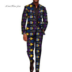 Men’s African Traditional 2PC Suit – Long Sleeve Blazer & Pants Set, Stylish Party Outfit - Free Delivery Worldwide only at Flexi Africa