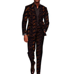 Men’s African Traditional 2PC Suit – Long Sleeve Blazer & Pants Set, Stylish Party Outfit - Free Delivery Worldwide only at Flexi Africa