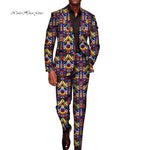 Men’s African Traditional 2PC Suit – Long Sleeve Blazer & Pants Set, Stylish Party Outfit - Free Delivery Worldwide only at Flexi Africa