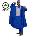 Men's Agbada 4-Piece Set – Dashiki Embroidered Robe, Shirt, Trousers & Hat - Free Delivery Worldwide only at Flexi Africa
