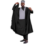 Men's Agbada 4-Piece Set – Dashiki Embroidered Robe, Shirt, Trousers & Hat - Free Delivery Worldwide only at Flexi Africa