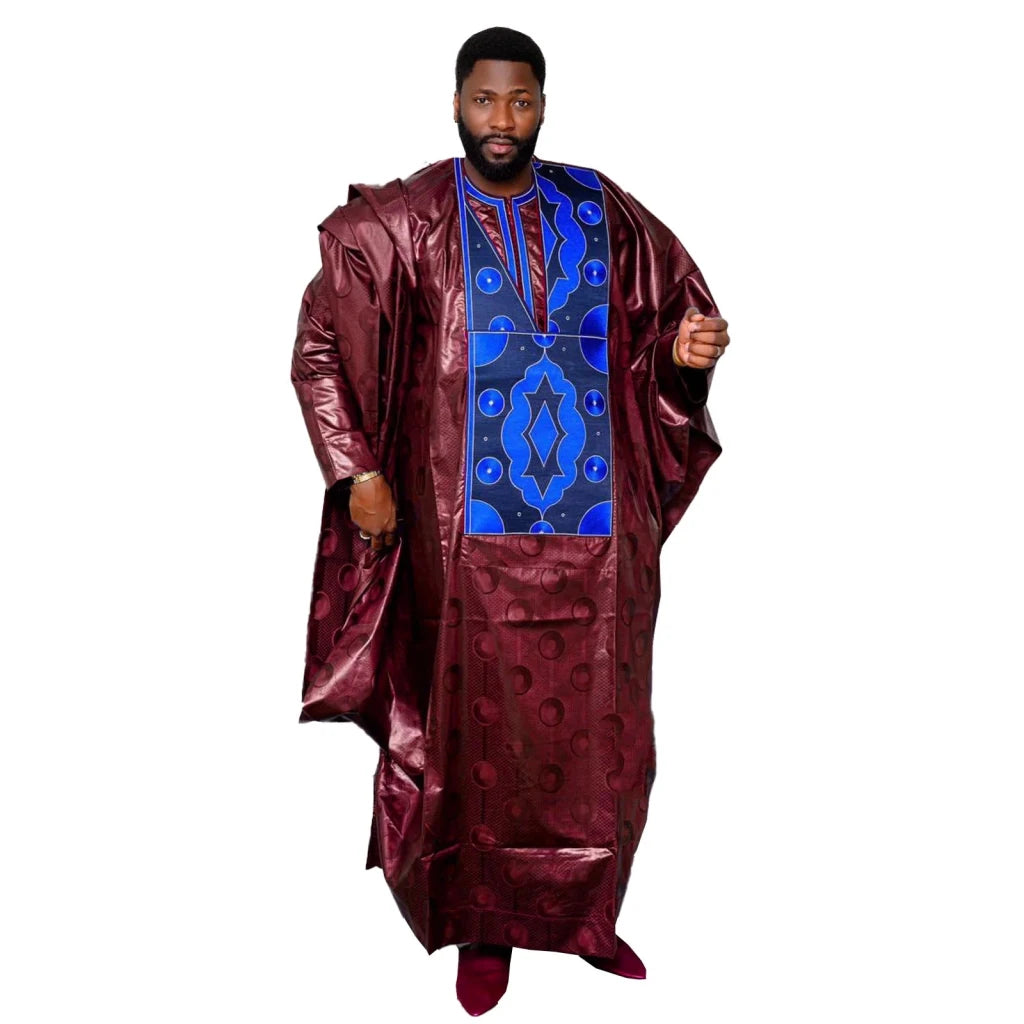 Men’s Bazin Riche Traditional African Wear Top - Free Delivery Worldwide only at Flexi Africa