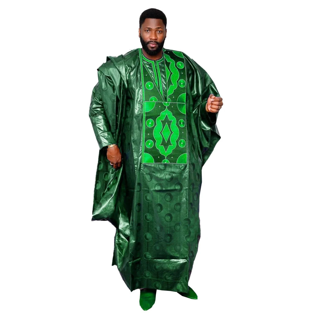 Men’s Bazin Riche Traditional African Wear Top - Free Delivery Worldwide only at Flexi Africa