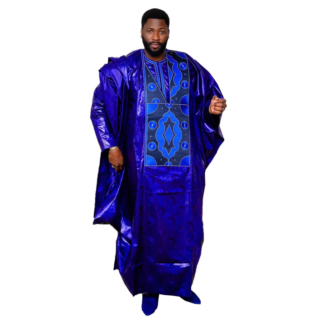 Men’s Bazin Riche Traditional African Wear Top - Free Delivery Worldwide only at Flexi Africa