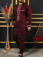 Men's Dashiki Long-Sleeve Two-Piece Set - Free Delivery Worldwide only at Flexi Africa