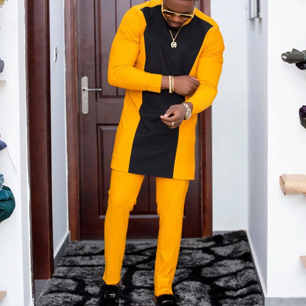 Men's Dashiki Long-Sleeve Two-Piece Set - Free Delivery Worldwide only at Flexi Africa