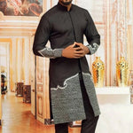 Men's Dashiki Long-Sleeve Two-Piece Set - Free Delivery Worldwide only at Flexi Africa
