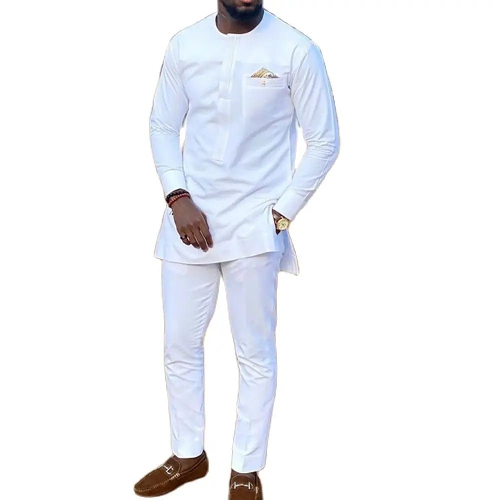 Men's Dashiki Long-Sleeve Two-Piece Set - Free Delivery Worldwide only at Flexi Africa