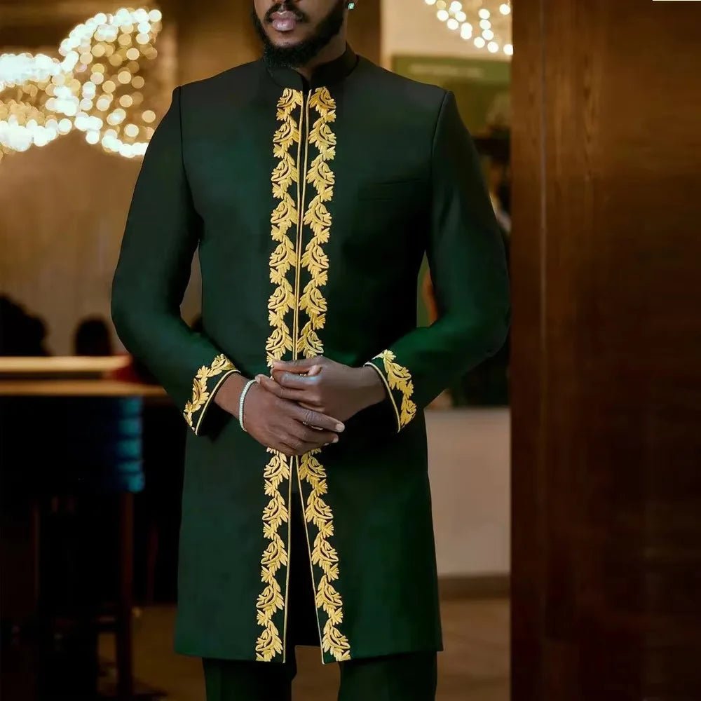 Men's Dashiki Long-Sleeve Two-Piece Set - Free Delivery Worldwide only at Flexi Africa