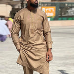 Men's Dashiki Long-Sleeve Two-Piece Set - Free Delivery Worldwide only at Flexi Africa